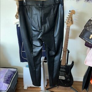 Women’s Black Leather Pants velvet inside never worn